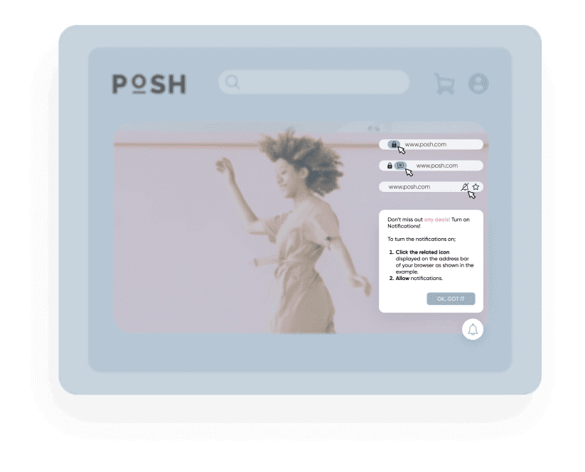 Insider web push consent pop-up