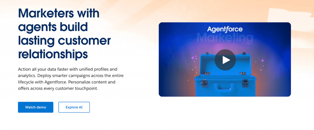 Salesforce Marketing Cloud homepage