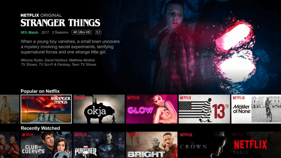 A website personalization example from Netflix; viewing recommendations based on customer data and reviews